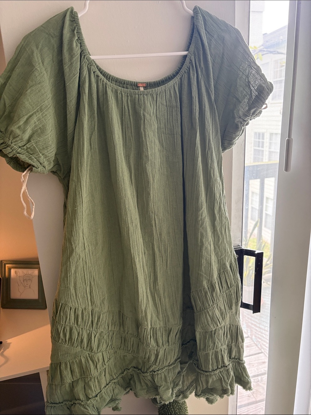 Free People Olive Green Tiered Peasant Tunic